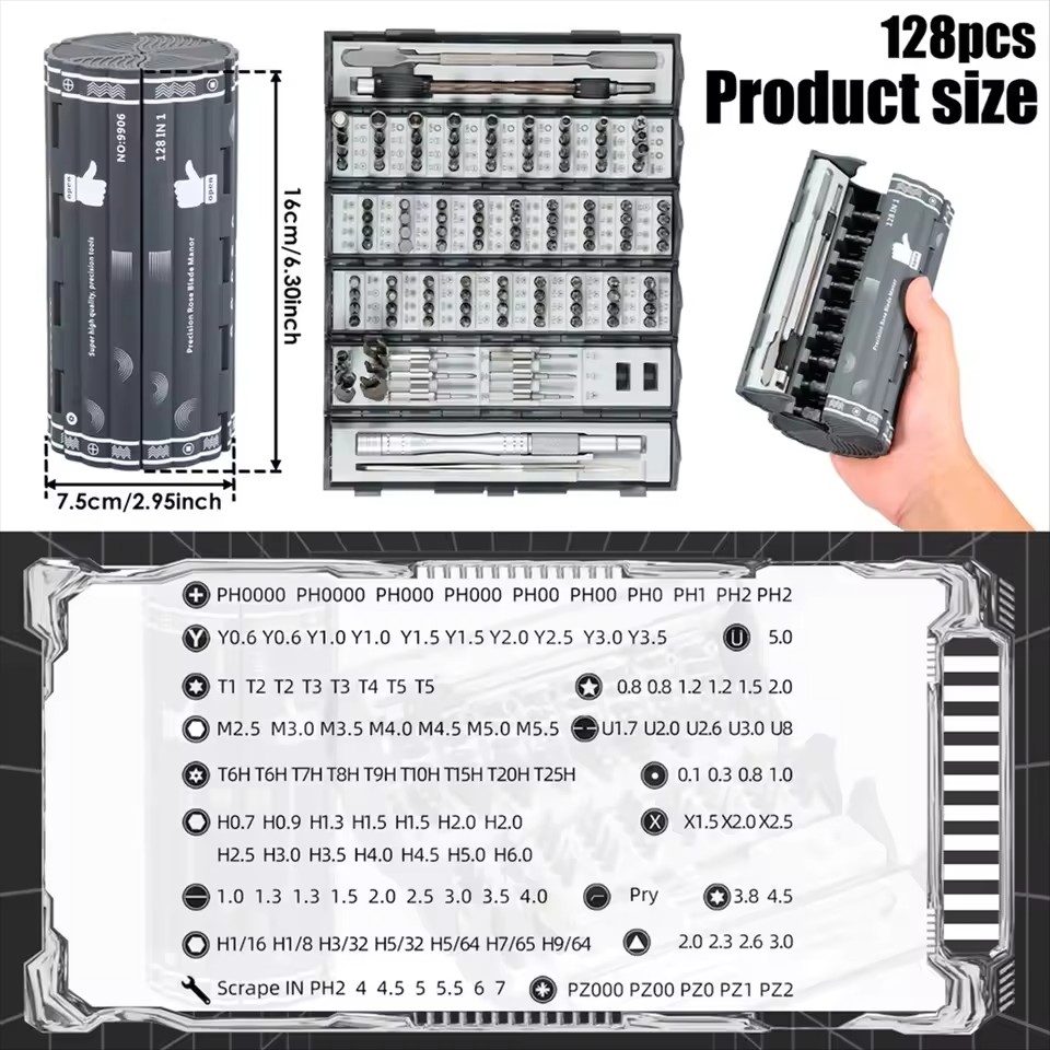 128 in 1 Magnetic Screwdriver  - Electronic Repair Tutorial のレビューと価格