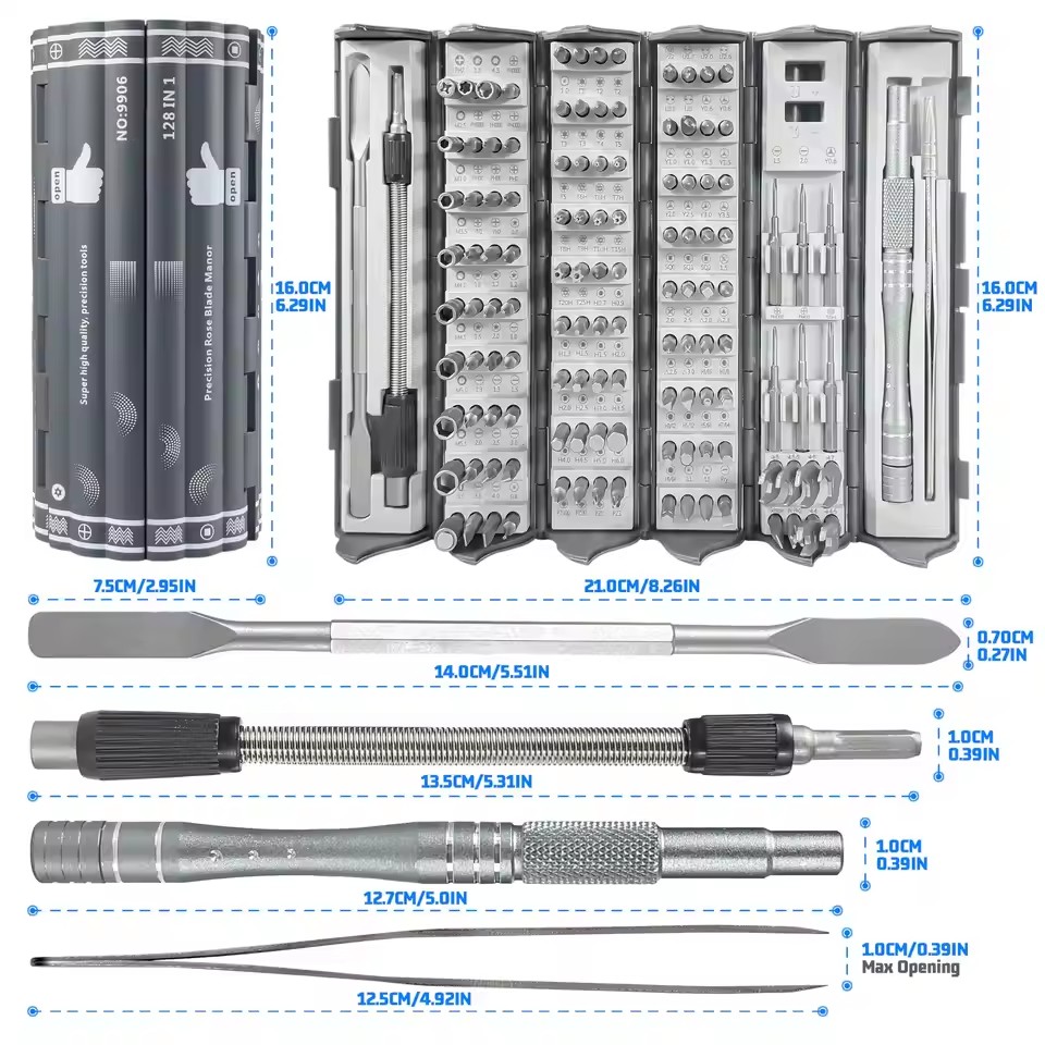 128 in 1 Magnetic Screwdriver  - Electronic Repair Tutorial のレビューと価格